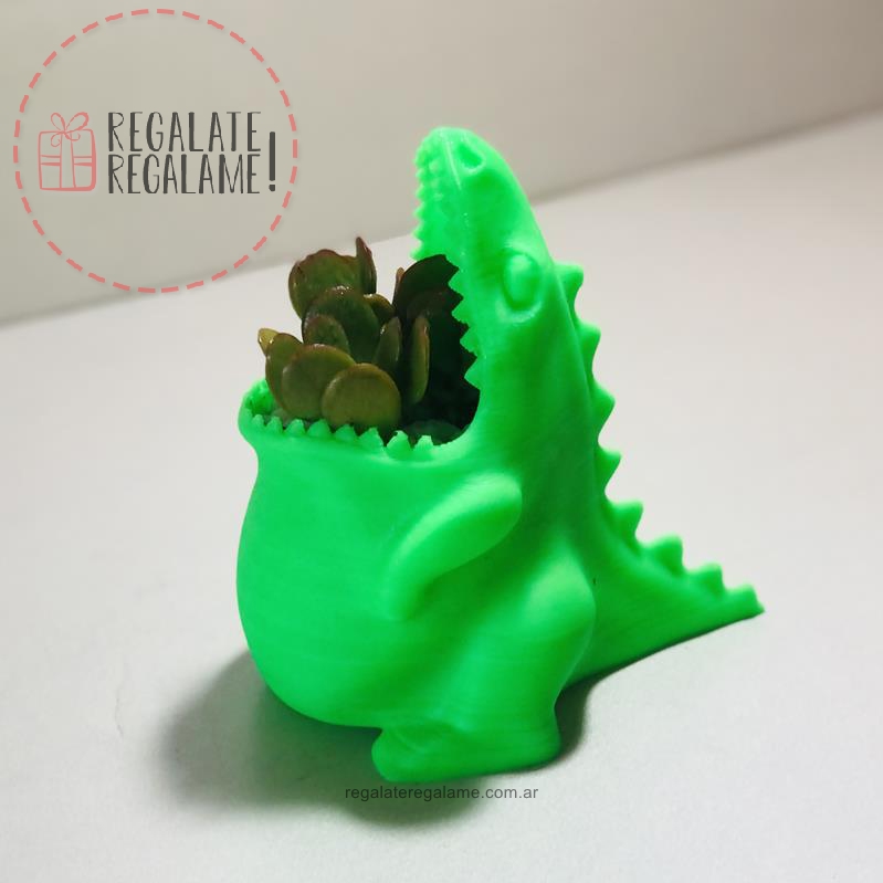 Maceta boca dinosaurio 