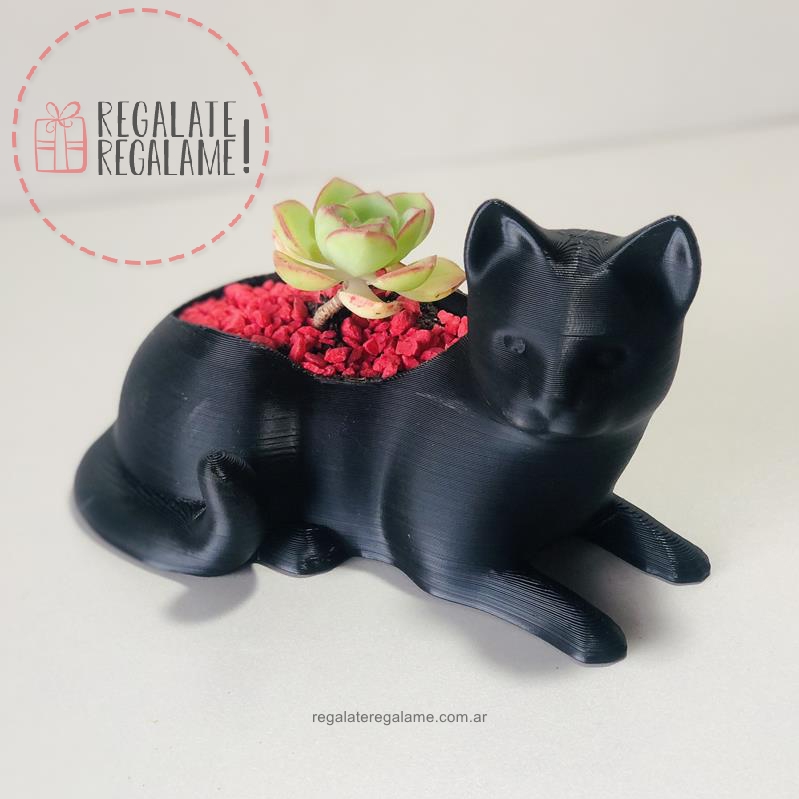 Maceta Gato Acostado