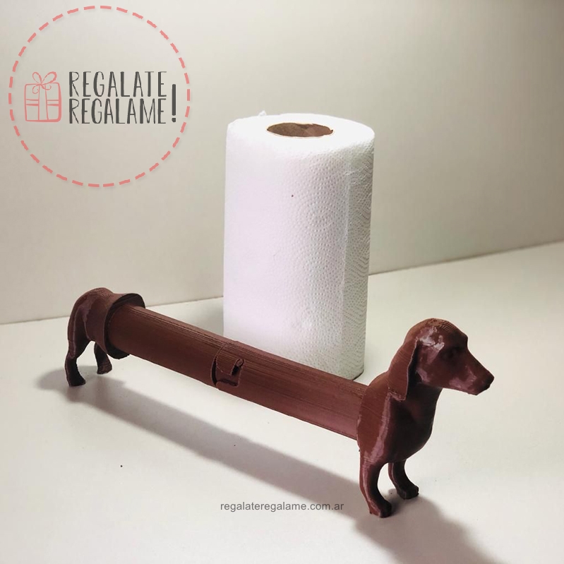 Perro salchicha porta rollo cocina