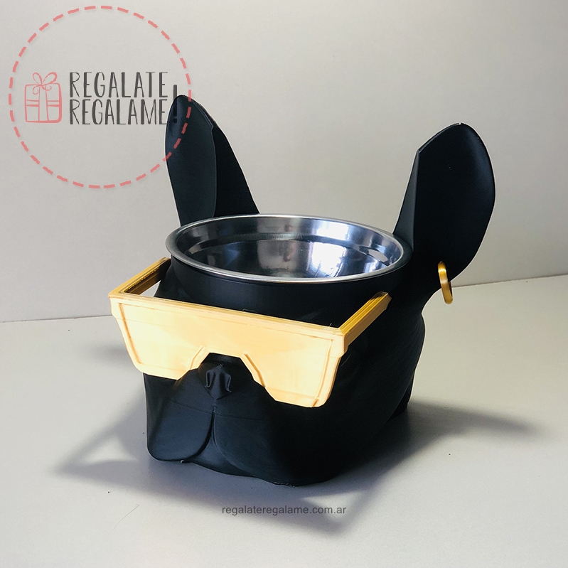 Comedero cabeza bulldog